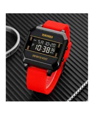 SKMEI Digital Unisex Watch with Polyurethane Band, Water Resistant, 1848, Red-Black