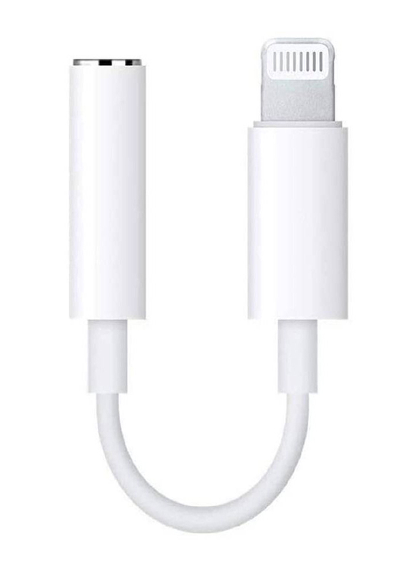 Lightning to 3.5mm Jack Headphone Audio Adapter for Apple, 2 Pieces, White