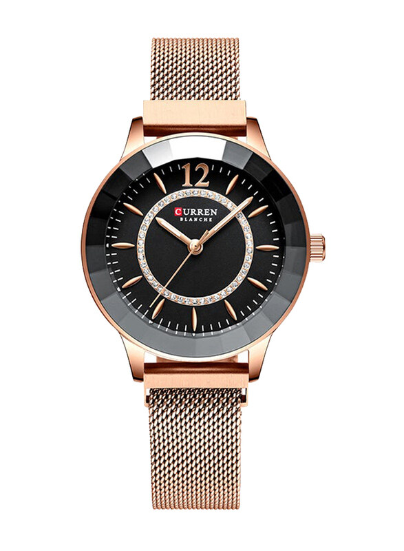 

Curren Analog Watch for Women with Metal Band, J4065RB, Rose Gold-Black