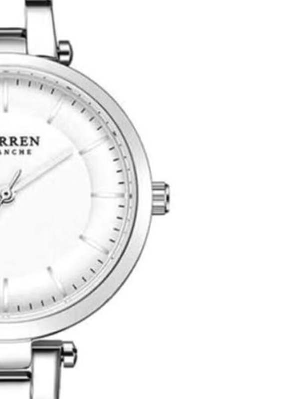 Curren Analog Watch for Women with Stainless Steel Band, Water Resistant, 9054, Silver-White