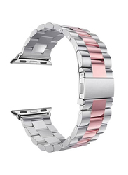 Replacement Band Strap for Apple Watch 44mm, Silver/Pink