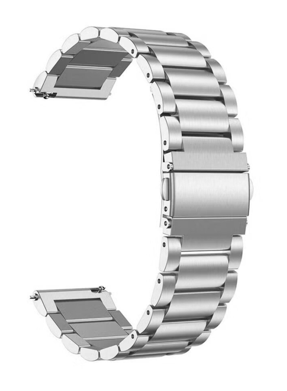 Perfii Replacement Stainless Steel Strap for Huawei Watch Buds, Silver