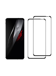 ZTE Nubia Red Magic 6 Full Coverage Protector HD Clear Bubble-Free Tempered Glass Screen Protector, 2 Pieces, Clear