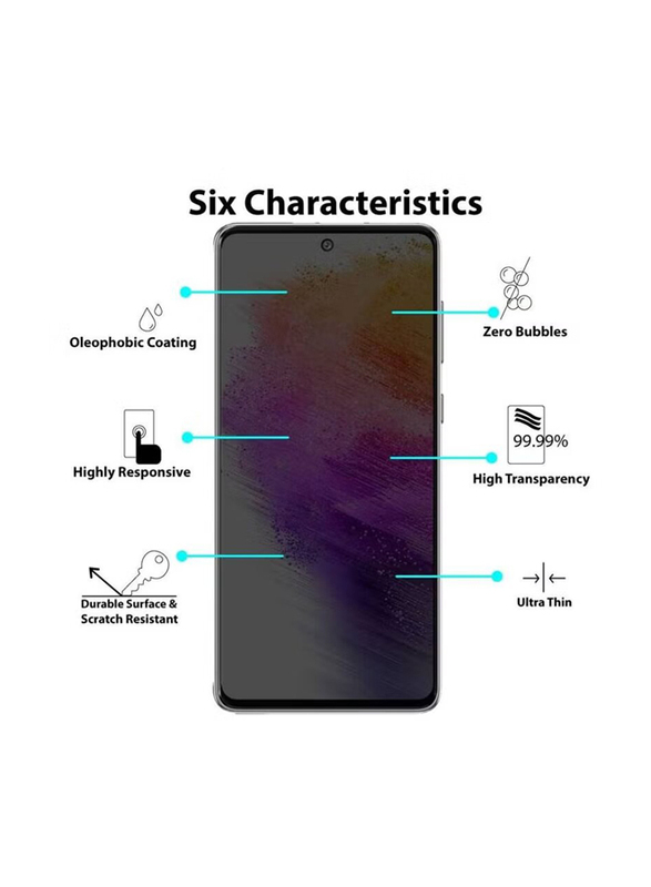 HYX Samsung Galaxy A24 4G Anti Scratch Bubble Free Privacy Tempered Glass Screen Protector, Black