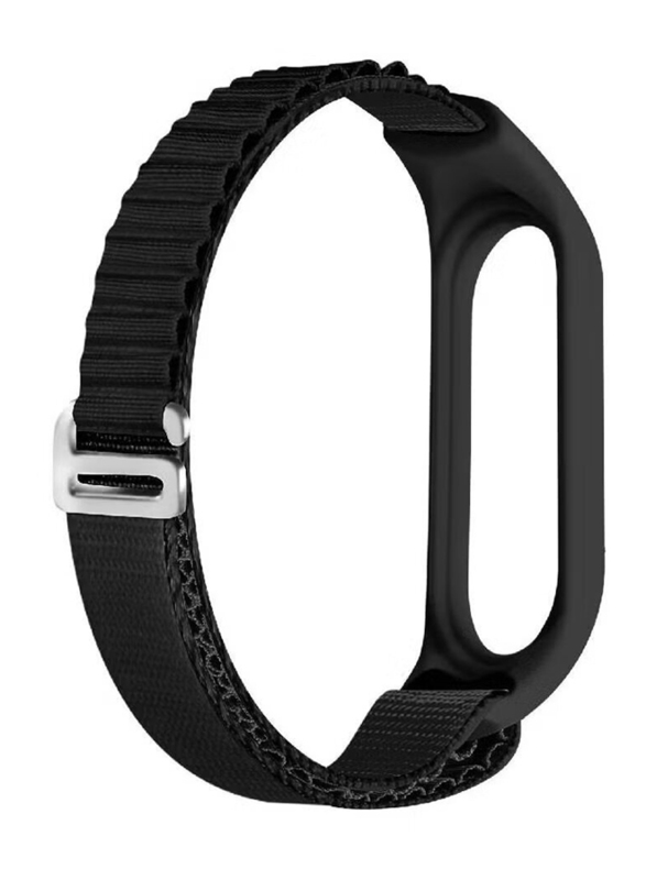 New Nylon Sport Loop Wristband Bracelet for Xiaomi Mi Band 7, Black