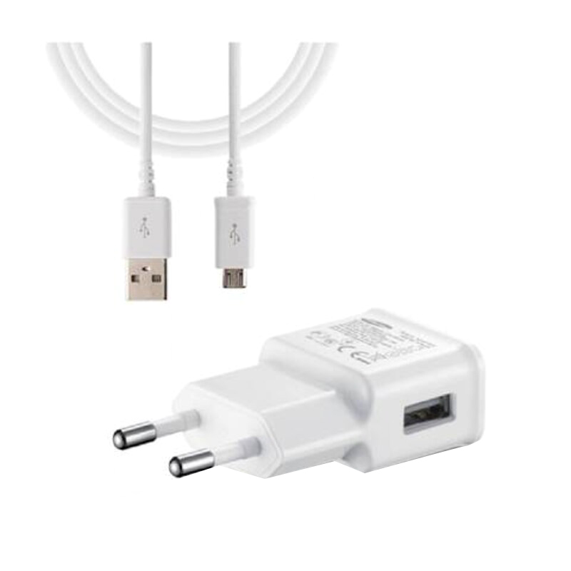 2 Pin Fast Travel Adapter & Cable for Samsung Devices, White