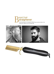 Xiuwoo Hair Straightener Comb, Gold/Black