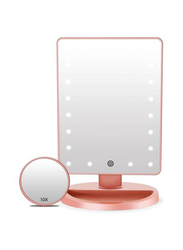 Touch Screen Lightning Vanity Makeup Mirror With Led Lights, Rose Gold