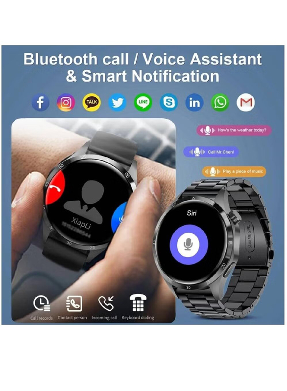 New Design Super AMOLED Display Smartwatch with Bluetooth Calling, Black