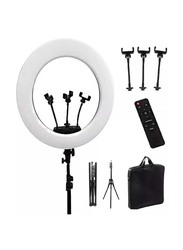 21-inch Selfie LED Photography and Video Studio Ring Light Kit, White/Black