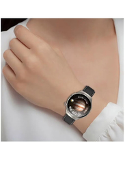 Perfii Genuine Cow Leather Watch Strap 22mm Folding Buckle Wristband for Huawei Watch 4 Pro/Watch 4/Watch 3/Watch 3 Pro, Black