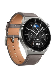 Telzeal 46mm Full Touch Round Display Bluetooth Smartwatch, Brown