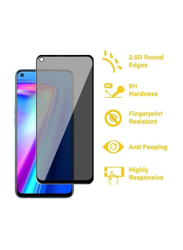 Oppo A96 Anti-Spy Full Screen Privacy Tempered Glass Screen Protector, Black