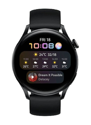 46mm Smartwatch with Full Touch Round Fitness Tracker, Heart Rate Monitor & Bluetooth Call for iPhone & Android, Black
