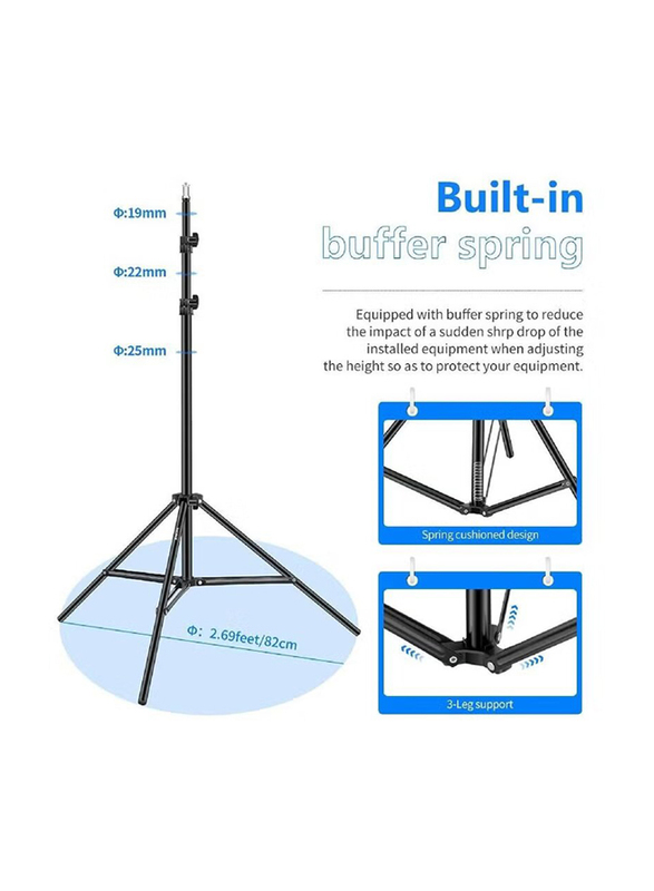 Photography Light Stand Adjustable Sturdy Tripod Stand for Reflectors, Softboxes, Lights, Umbrellas, Black