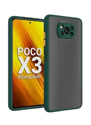 Poco X3 Matte Back Smoke Smooth Rubberized Mobile Phone Case Cover, Green