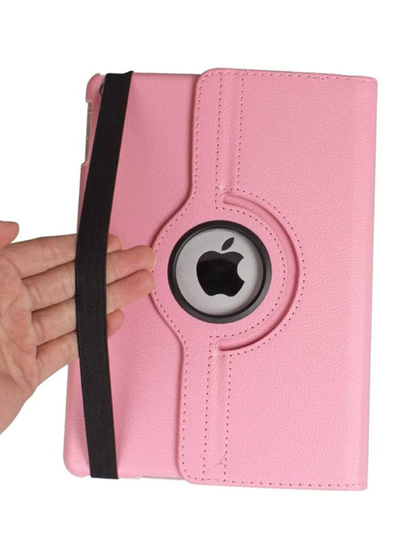 Apple iPad 9th Generation Leather 360 Degree Rotating Stand Folio Tablet Case Cover, Pink