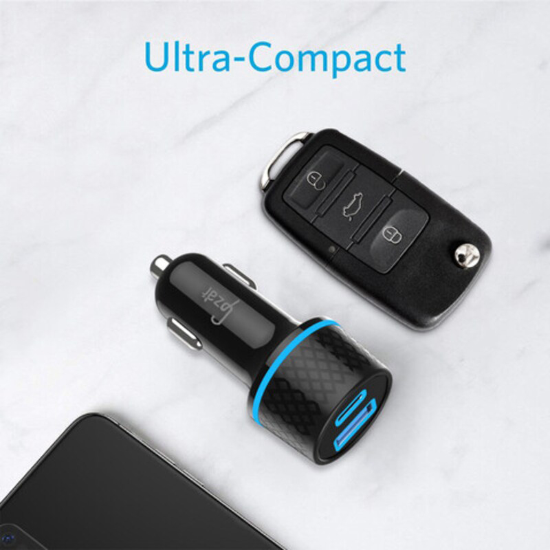 Gzar 42.5W Super Fast Car Charger Adapter, Black