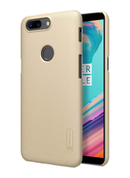 Nillkin OnePlus 5T Frosted Hard Shield PC Mobile Phone Case Cover with Screen Protector, Gold