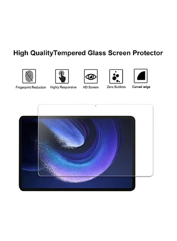 Dux Ducis Xiaomi Pad 6/6 Pro Premium PU Ultra Thin Smart Case Cover with Tempered Glass Screen Protector, Black