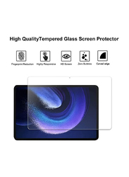 Dux Ducis Xiaomi Pad 6/6 Pro Premium PU Ultra Thin Smart Case Cover with Tempered Glass Screen Protector, Black