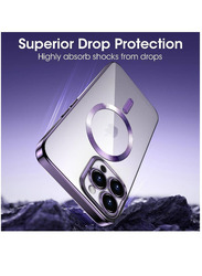 Olliwon Apple iPhone 15 Pro Max 6.7-Inch Protective Shockproof Anti-Scratch Magnetic MagSafe Camera Protection Mobile Phone Back Case Cover, Purple