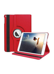 Apple iPad 10.2/10.5 Inch Leather 360 Degree Rotating Stand Folio Tablet Case Cover, Red