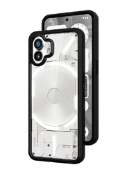 Olliwon Nothing Phone 2 Protective Shockproof Transparent PC + Black TPU Bumper Mobile Phone Back Case Cover, Black/Clear