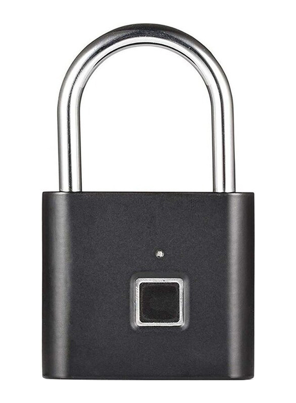 Nilinlei Security Keyless USB Rechargeable Fingerprint Smart Padlock, Black