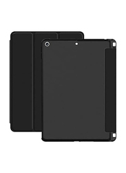 Apple iPad 10.2-inch 2019 Wake & Sleep Slim Smart Stand Leather Tablet Flip Case Cover with Pen Holder, Black