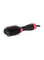 3 in 1 Straightening Brush Volumizer and Hair Dryer, Black/Pink