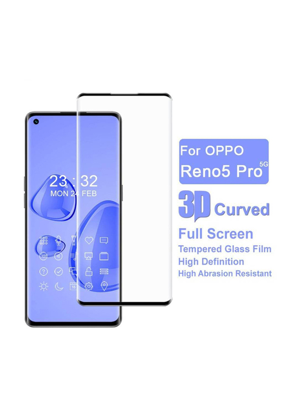 Oppo Reno 5 Pro 5D Full Glass Screen Protector, Clear