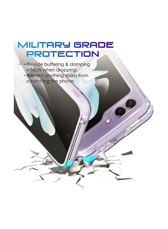 Olliwon Samsung Galaxy Z Flip5 Transparent Hard Thin PC Lightweight Protective Mobile Phone Case Cover, Clear