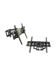 Swivel Articulating Dual Arms Full Motion 180° Rotation And 15° +-Tilt View TV Wall Mount for 32-70 Inch LCD/LED TV, Black