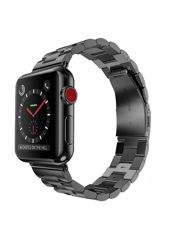 Stainless Steel Watch Band for Apple Watch 44mm/42mm, Black