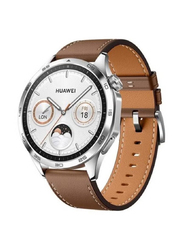 Ics Replacement Genuine Leather Adjustable Wrist Strap 22mm for Huawei Watch GT 4 46mm, Brown