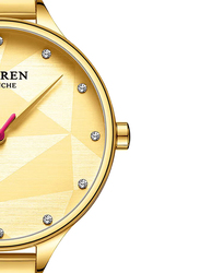 Curren Analog Watch for Women with Alloy Band, Water Resistant, 9047-4, Gold