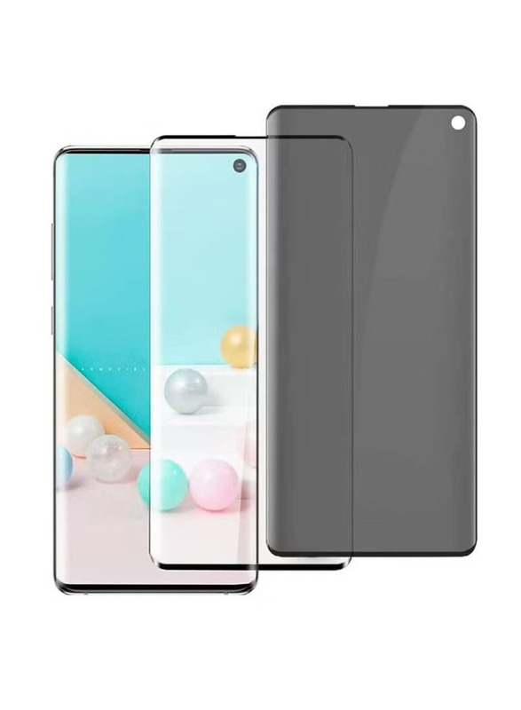 Samsung Galaxy S10 Privacy + 5D Tempered Glass Screen Protector, 2 Pieces, Clear