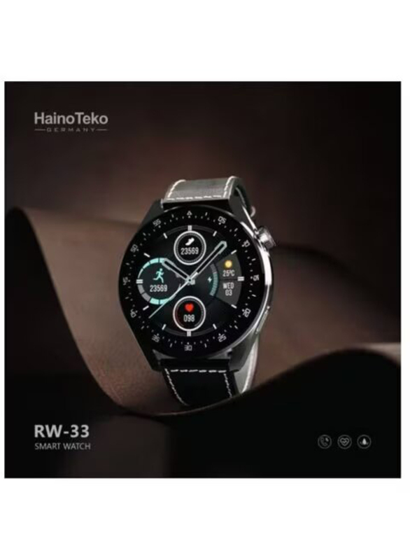 Haino Teko RW33 46mm Germany Smart Watch with 2.5" Curve Glass, BT Call Music Sports, Black