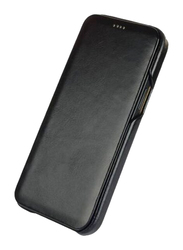 Apple iPhone 12 Pro Leather Folio Flip Mobile Phone Case Cover, Black