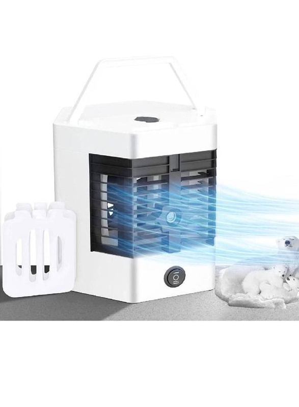 Portable Mini Desktop Humidifier Cooler with Adjustable Modes Small Personal Air Conditioner, White