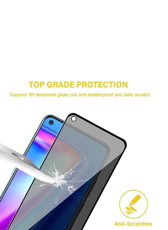 Oppo A96 Anti-Spy Full Screen Privacy Tempered Glass Screen Protector, Black