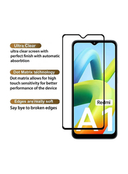 Xiaomi Redmi A1 Shockproof Full Coverage Tempered Glass Screen Protector, Black/Clear