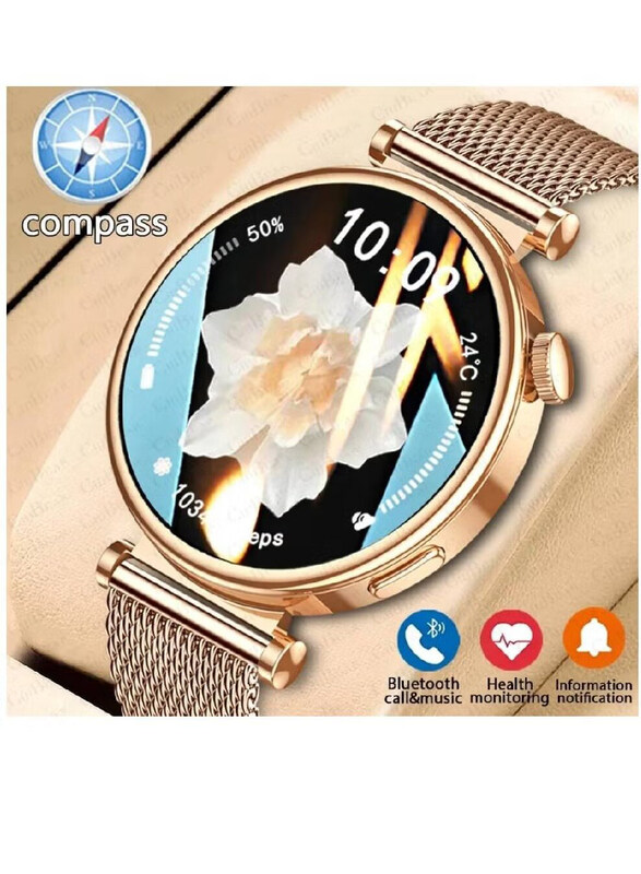 

Generic AMOLED Smartwatch with Bluetooth Calling, Gold