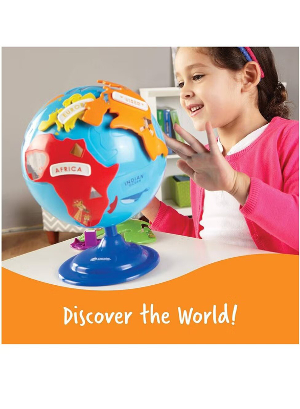 Learning Resources 14-Piece 3-D Geography Puzzle Globe, Ler7735, Multicolour