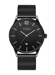 Curren Analog Watch for Men with Stainless Steel Band, Water Resistant, 8231, Black