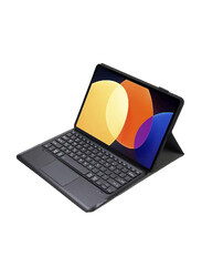 Dux Ducis Wireless Bluetooth English Keyboard Case Cover for Xiaomi Pad 5 Pro 12.4 Inch, Black