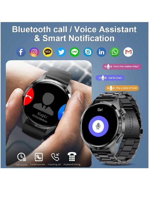 New Design Super AMOLED Bluetooth Calling Fitness Tracker with Heart Rate, Sleep Monitor, IP68 Waterproof, Black