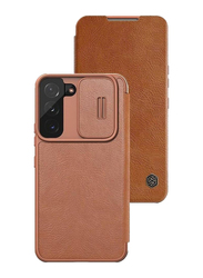 Nillkin Samsung Galaxy S23 Camera Protection Leather Flip Mobile Phone Case Cover, Brown