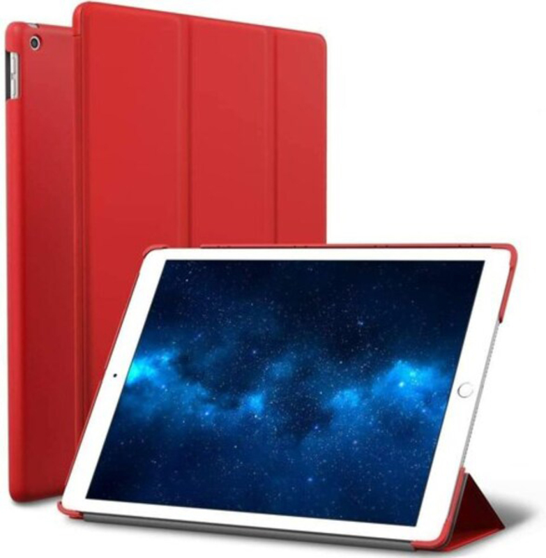 Apple iPad Mini 5 Ultra Slim Smart Trifold Cover Stand TPU Back Case Cover, Red